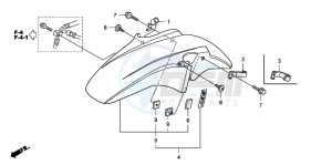 CB1300 CB1300SUPER FOUR drawing FRONT FENDER