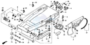 CRM125R drawing REAR FORK