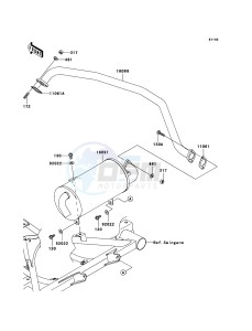 MULE 600 KAF400-B1 EU drawing Muffler(s)