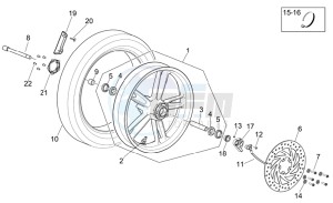 Scarabeo 250 Light e3 drawing Front wheel