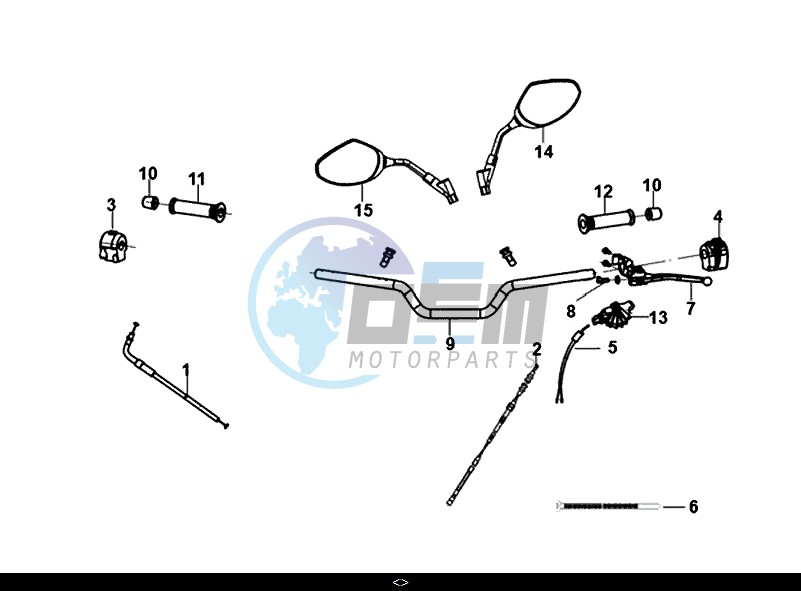 THROTTLE GRIP HANDLE BACK MIRROR