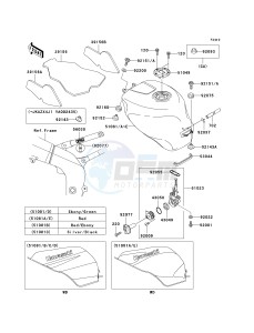 ZX 600 J [NINJA ZX-6R] (J1-J3) [NINJA ZX-6R] drawing FUEL TANK -- ZX600-J1- -