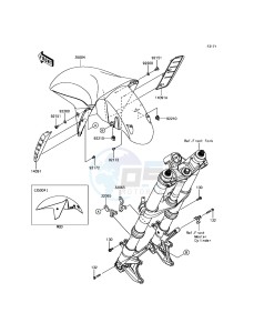 ZZR1400 ABS ZX1400JGF GB XX (EU ME A(FRICA) drawing Front Fender(s)