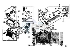 JOYRIDE EU2 - 125 cc drawing COOLING SYSTEM