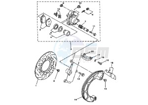 DT R 125 drawing FRONT BRAKE CALIPER