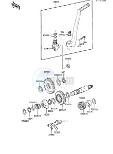 KDX 200 A [KDX200] (A1-A3) [KDX200] drawing KICKSTARTER MECHANISM