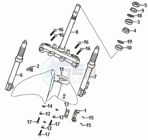 FIDDLE II 50 NEW ENGINE drawing STEERING  STEM FRONT CUSHION