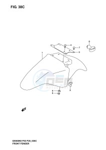 GS500 (P3) drawing FRONT FENDER (MODEL K6)