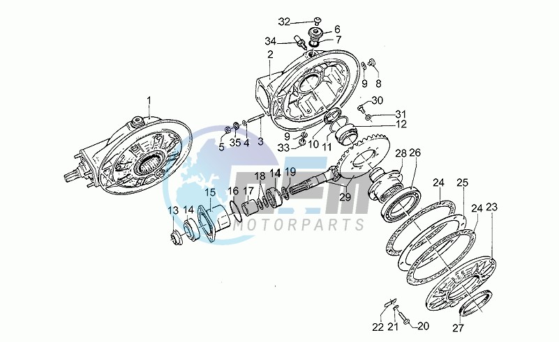 Rear bevel gear