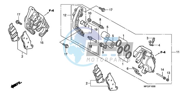 FRONT BRAKE CALIPER (CB600F/F3)