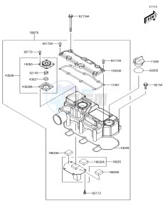 MULE PRO-DXT KAF1000BJF EU drawing Cylinder Head Cover