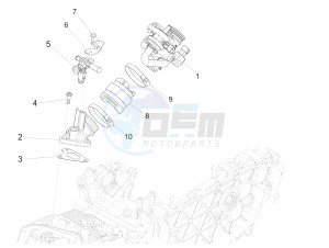 SPRINT SPORT 150 4T 3V IGET ABS E4 (EMEA) drawing Throttle body - Injector - Induction joint