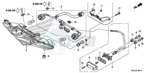 VFR1200FF VFR1200F UK - (E) drawing REAR COMBINATION LIGHT (2)