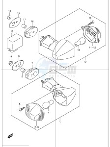 GSF1200 (E2) Bandit drawing TURN SIGNAL LAMP (GSF1200SK1 SK2 SK3 SK4 K5 ZK5)