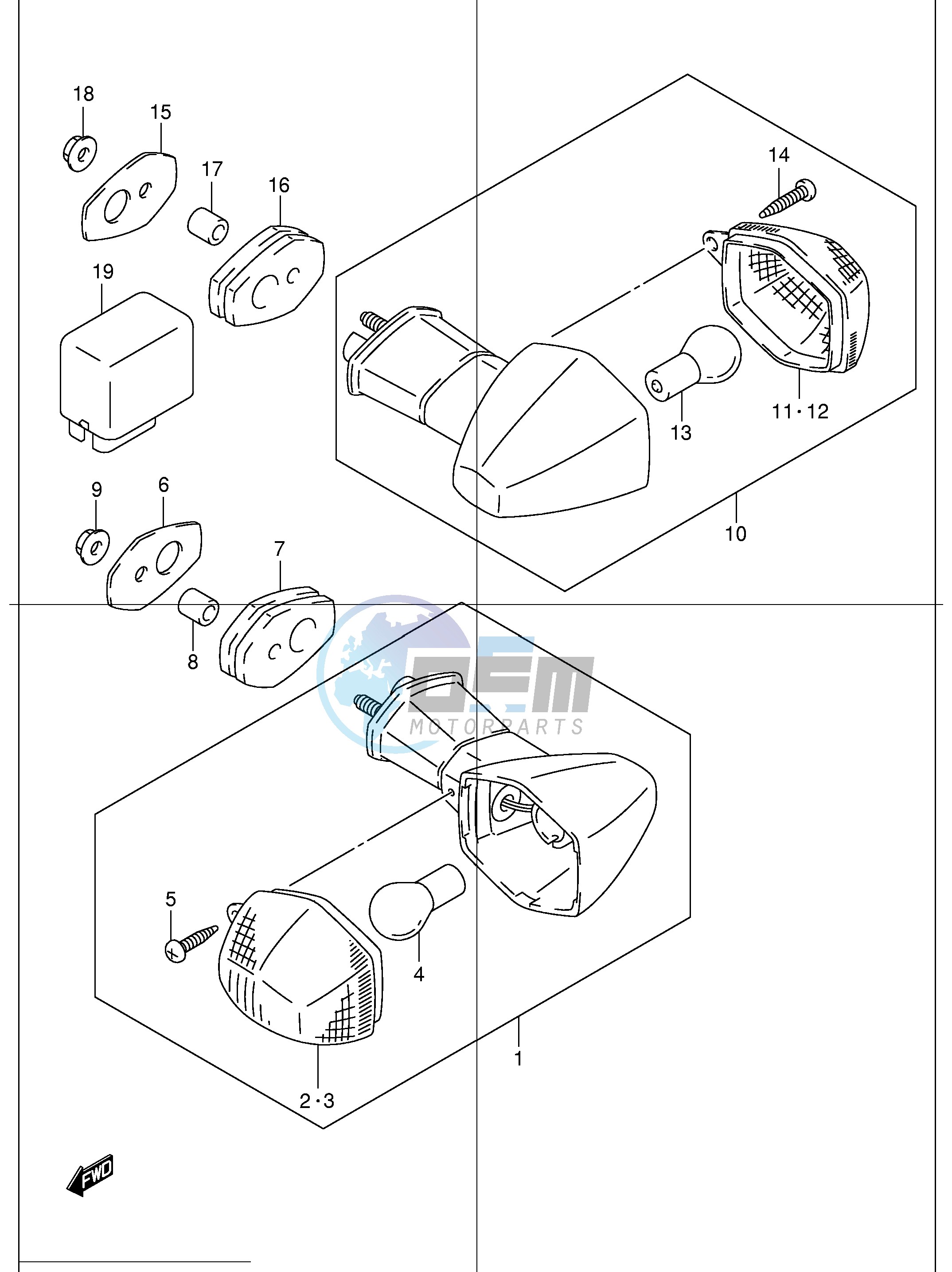 TURN SIGNAL LAMP (GSF1200SK1 SK2 SK3 SK4 K5 ZK5)