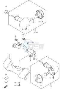 VL800 (E2) VOLUSIA drawing TURNSIGNAL FRONT & REAR LAMP (MODEL K4 K5)