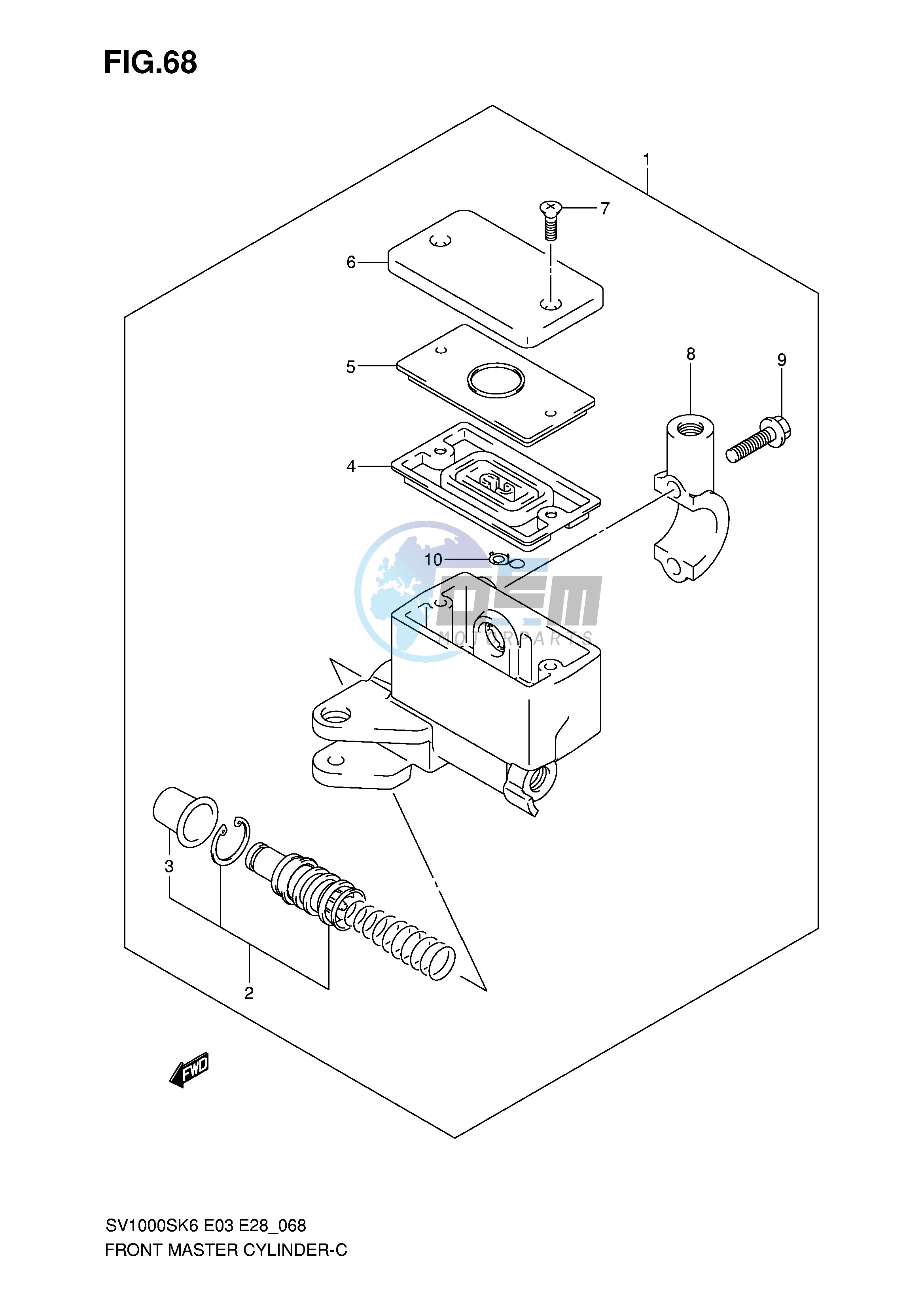 FRONT MASTER CYLINDER (SV1000K6)