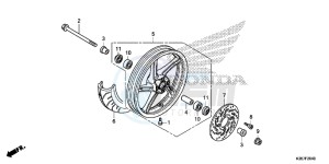 WW125EX2F PCX125 - WW125 UK - (E) drawing FRONT WHEEL