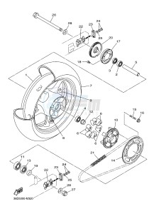 XJ6SA 600 DIVERSION (S-TYPE, ABS) (36D8 36DA) drawing REAR WHEEL