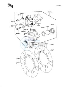 KZ 750 H [LTD] (H2-H4) [LTD] drawing FRONT BRAKE -- 81-83 H2_H3_H4- -