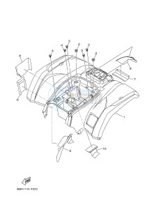 YFM450FWBD YFM45KPXJ KODIAK 450 EPS (BB53) drawing REAR FENDER