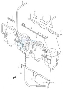 GSX600F (E28) Katana drawing CARBURETOR FITTINGS (MODEL L M N P R S T)