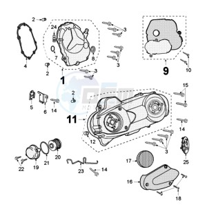 SAT 125 SC drawing CRANKCASE COVER