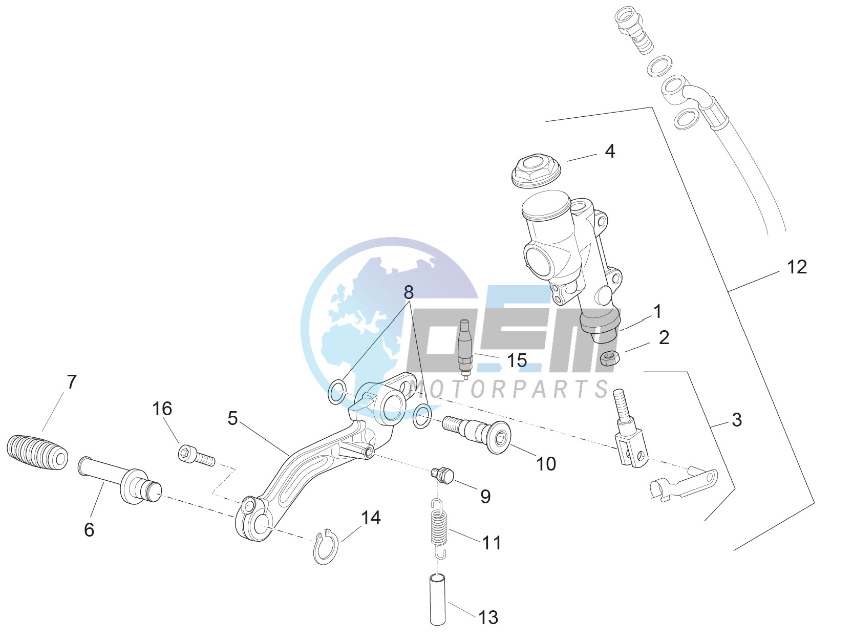 Rear master cylinder