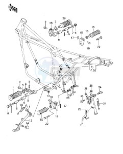 KZ 1000 A [KZ1000] (A1-A2A) [KZ1000] drawing FOOTRESTS_STANDS -- 77-78 A1_A2_A2A- -