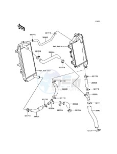 KLX450R KLX450AEF EU drawing Water Pipe