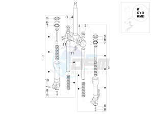 Beverly 350 4t 4v ie e3 Sport Touring drawing Fork components (Kayaba)