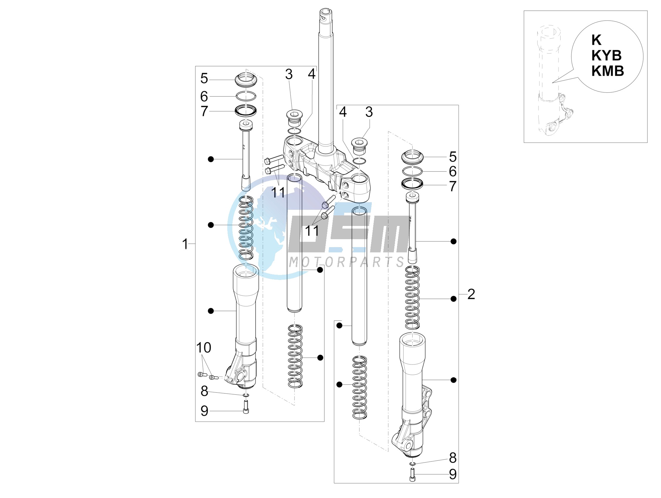 Fork components (Kayaba)