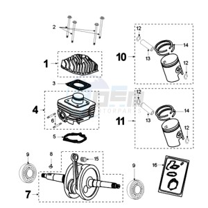 VIVA 2 DCA drawing CRANKSHAFT AND CYLINDER