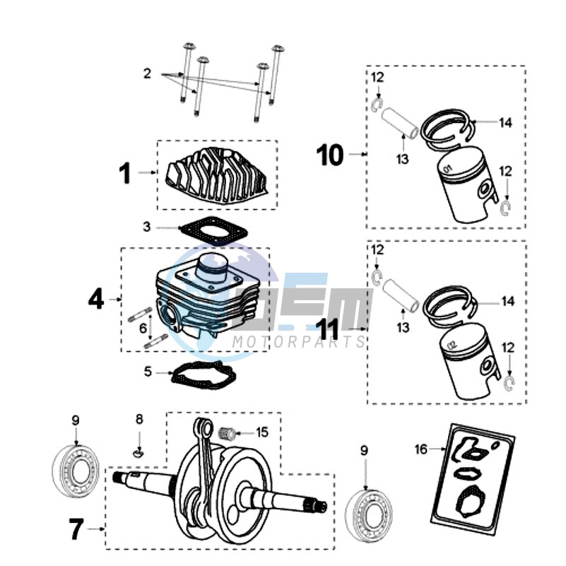 CRANKSHAFT AND CYLINDER