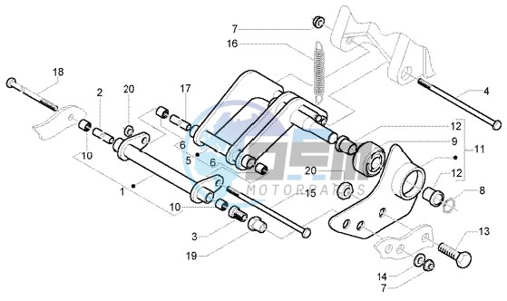 Swinging arm