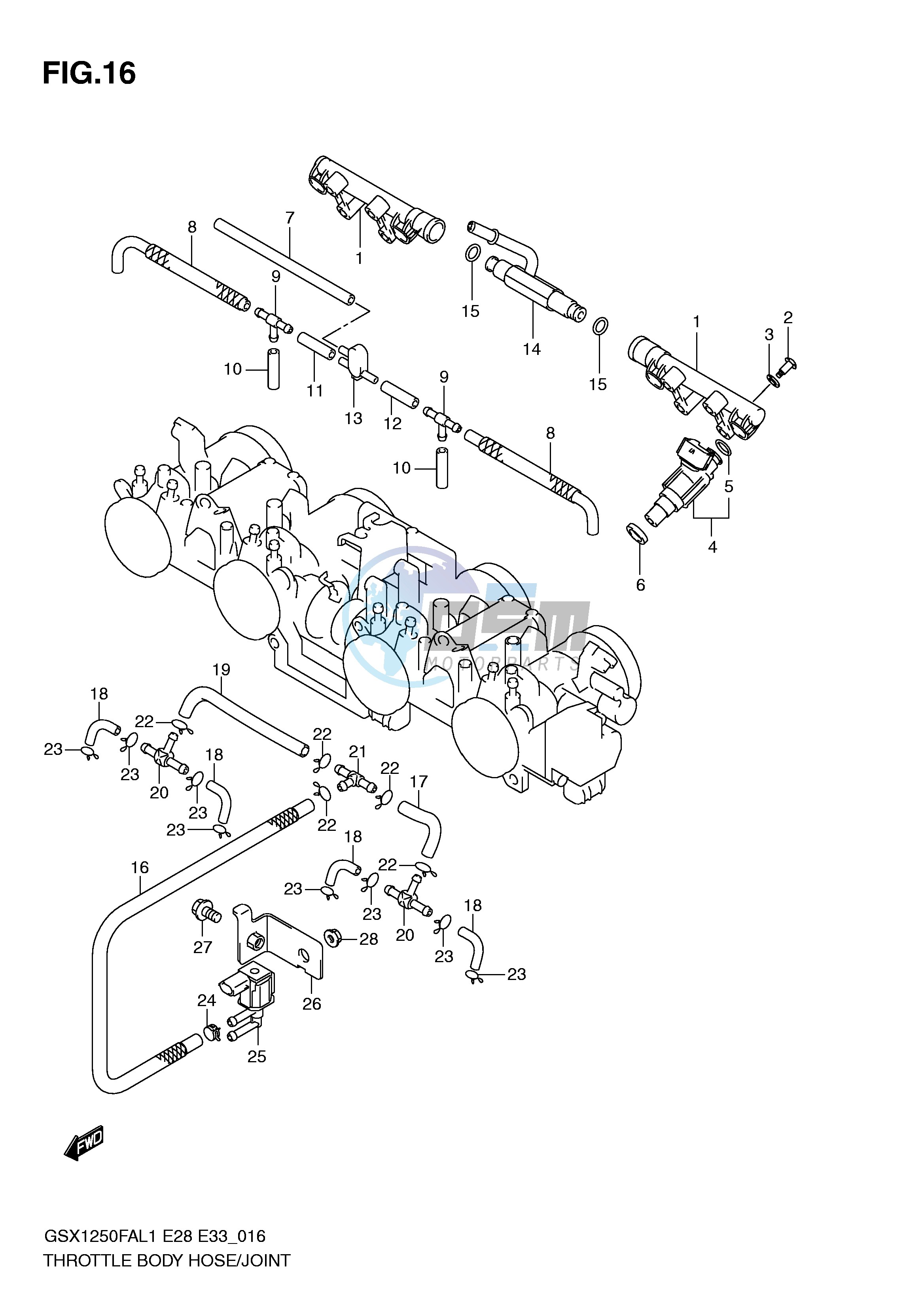 THROTTLE BODY HOSE JOINT (GSX1250FAL1 E33)