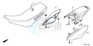 CRF50FD CRF50F Europe Direct - (ED) drawing SEAT/REAR FENDER