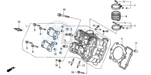 VTR1000F FIRE STORM drawing CYLINDER HEAD (FRONT)