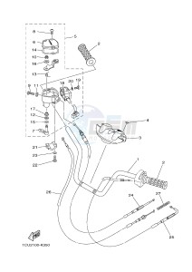 YFM450FWA YFM450DE GRIZZLY 450 IRS (1CUL 1CUM 1CUN) drawing STEERING HANDLE & CABLE