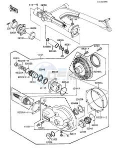 KZ 550 F [SPECTRE] (F1-F2) [SPECTRE] drawing DRIVE SHAFT_FINAL GEARS -- KZ550-F1- -