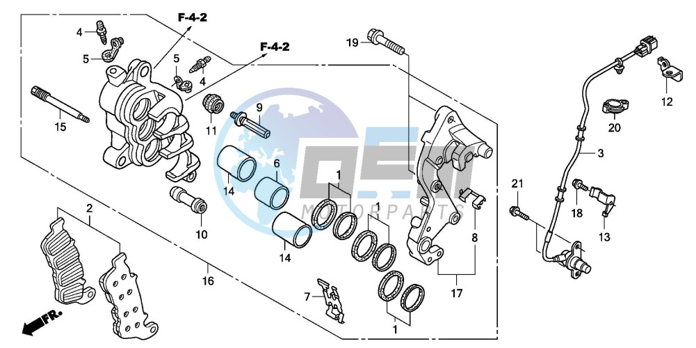 FRONT BRAKE CALIPER (R.) (CBF600SA8/NA8)