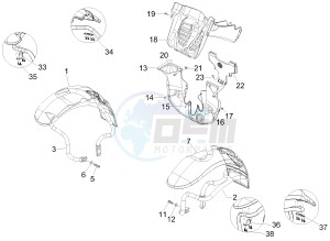 MP3 400 ie lt Touring drawing Wheel housing - Mudguard