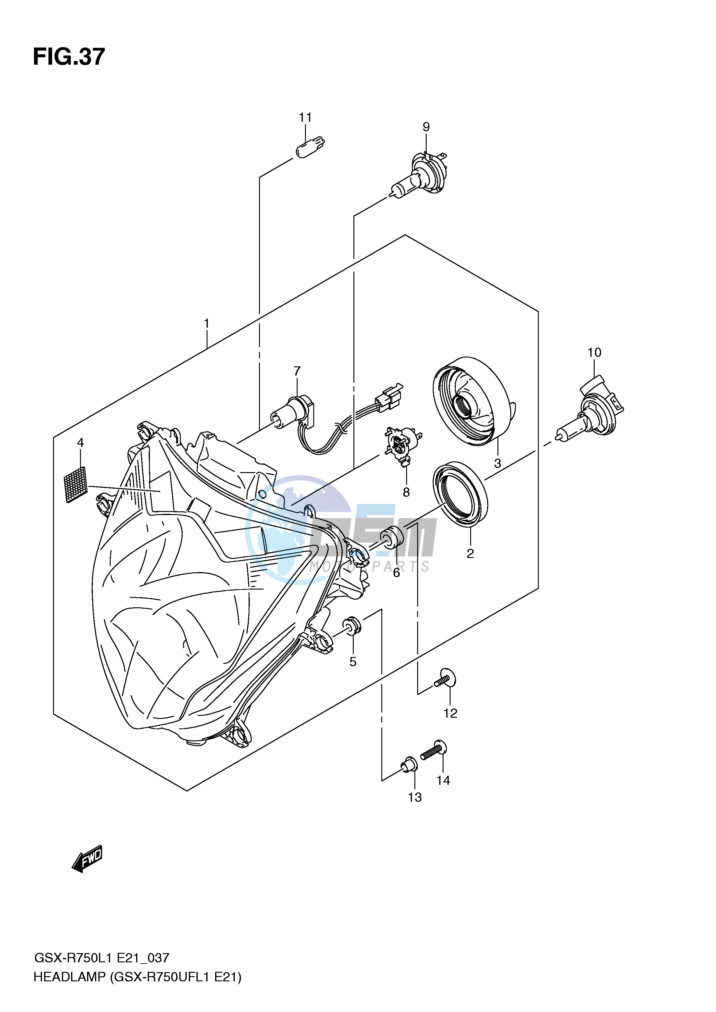 HEADLAMP (GSX-R750UFL1 E21)