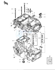 KZ 400 D (D3-D4) drawing CRANKCASE -- 76 -77 KZ400 - D3_D4- -