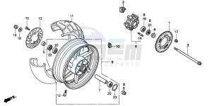 CBR900RR FIRE BLADE drawing REAR WHEEL