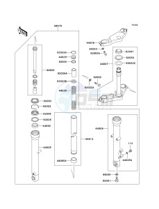 EX 250 F [NINJA 250R] (6F-7F) F6F drawing FRONT FORK-- F6F- -