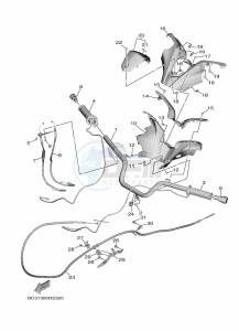 XP530D-A TMAX DX ABS (BC3D) drawing STEERING HANDLE & CABLE