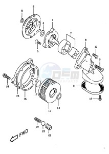 DR350 (V-W-X) drawing OIL PUMP