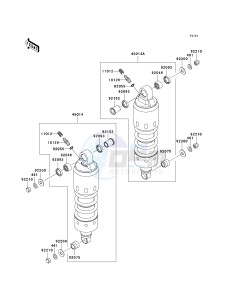 VN 1500 P [VULCAN 1500 MEAN STREAK] (P1-P2) [VULCAN 1500 MEAN STREAK] drawing SUSPENSION_SHOCK ABSORBER