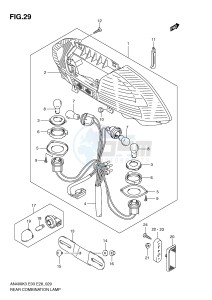 AN400 (E3-E28) Burgman drawing REAR COMBINATION LAMP (AN400K3 K4 K5 K6)